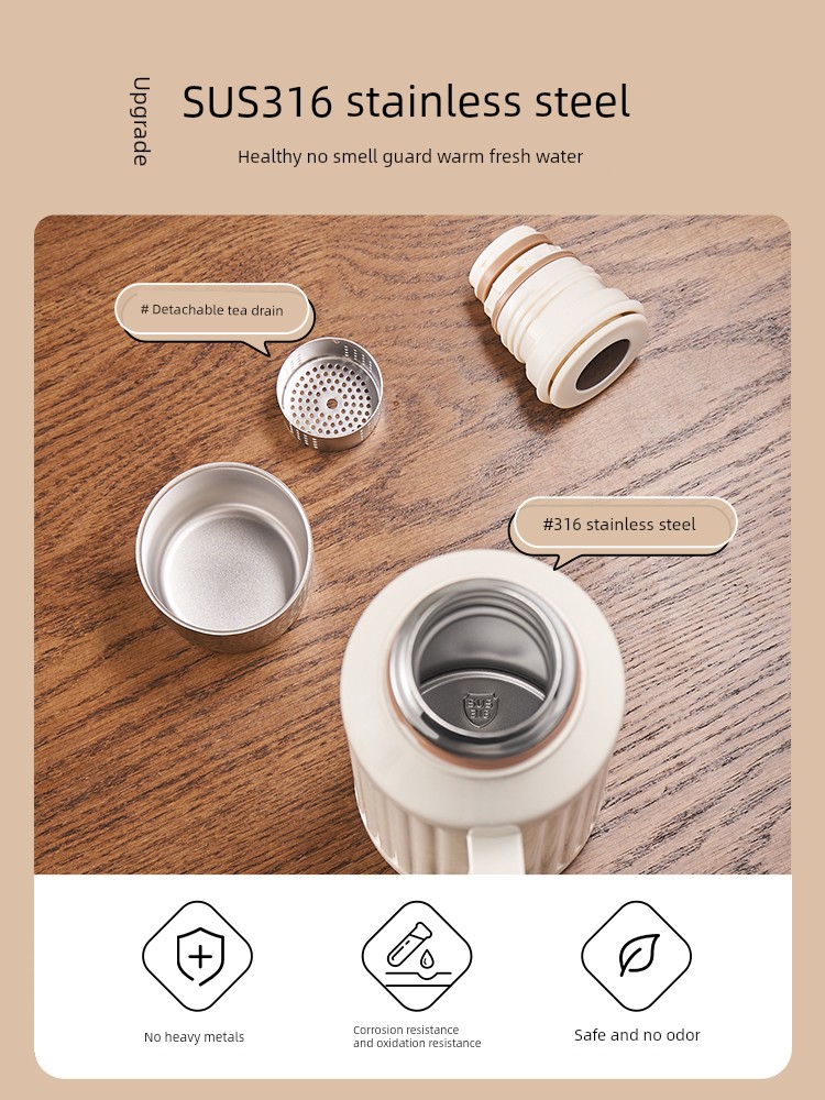 Jie'an Xi Braised Teapot 316 Stainless Steel Heat Preservation Pot Large Capacity For Home Stuffy Teapot Thermos Bottle Tea Bottle Teapot