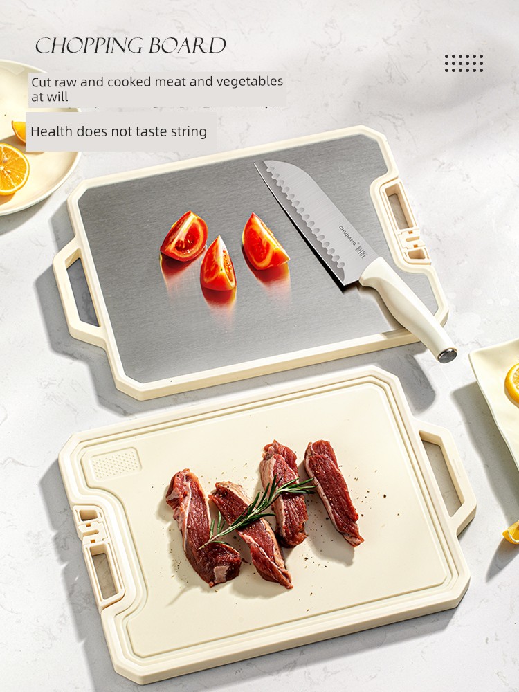 Stainless Steel Cutting Board Mildew-Proof Antibacterial For Home Cutting Fruit on a Chopping Board Chopping Board Kitchen Dedicated Knife Cutting Board Double-Sided Cutting Board