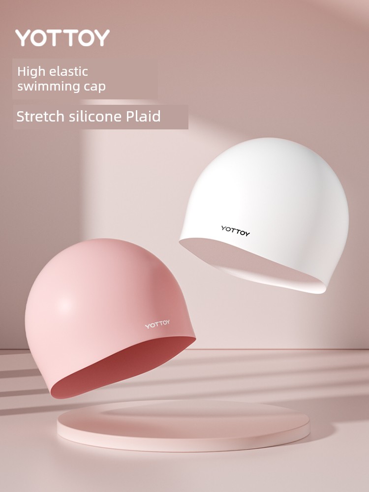 Swimming Cap Women's Waterproof Not Squeezing Head 2024 New Arrival Silicone Swimming Cap Big Head Circumference Long Hair plus Size Ear Protection Adult Swimming Cap