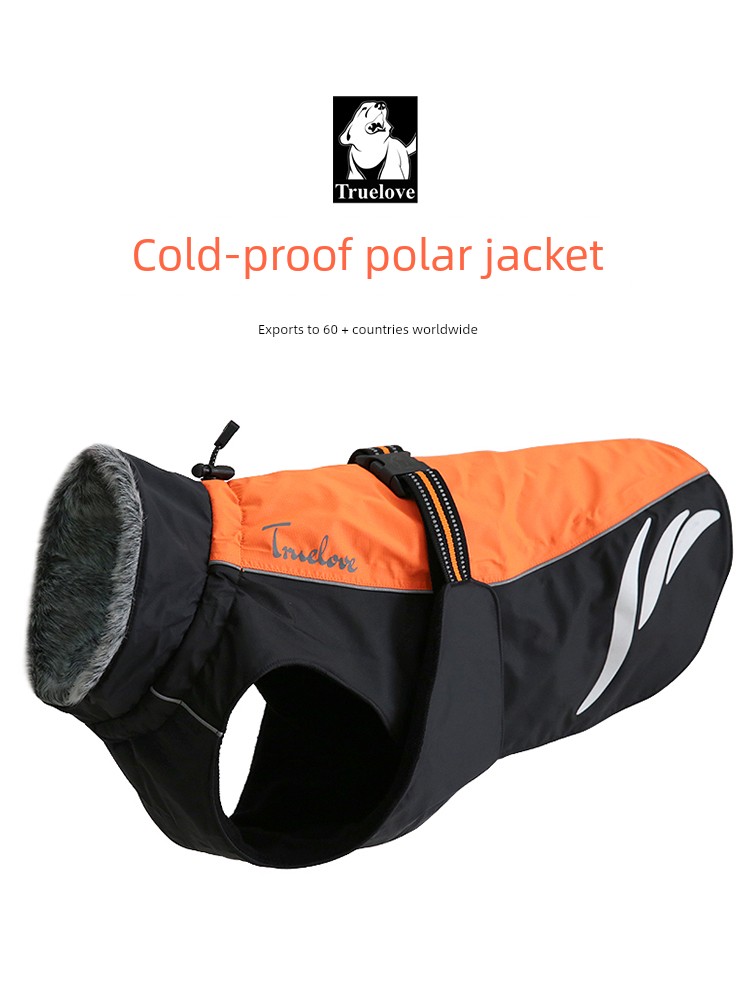 Truelove Dog Cotton-Padded Coat Pet Autumn/Winter Clothes Thickened Waterproof Jacket Large Dog Outdoor Raincoat Golden Retriever
