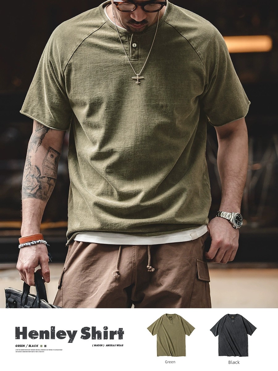 Marden Retro Henry Collar Short Sleeve Kaji Tough Guy Parka