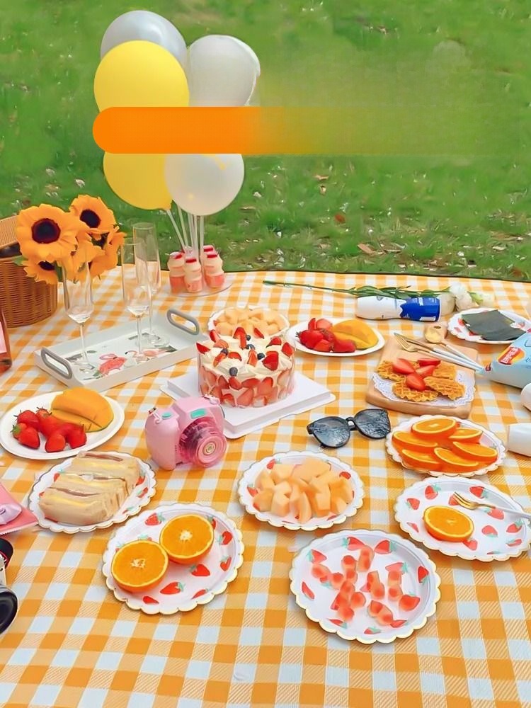 Picnic Mat Outdoor Camping Picnic Equipment Waterproof Portable Spring Outing Picnic Blanket Brushed Moisture-Proof Mat Tent Ultrasonic