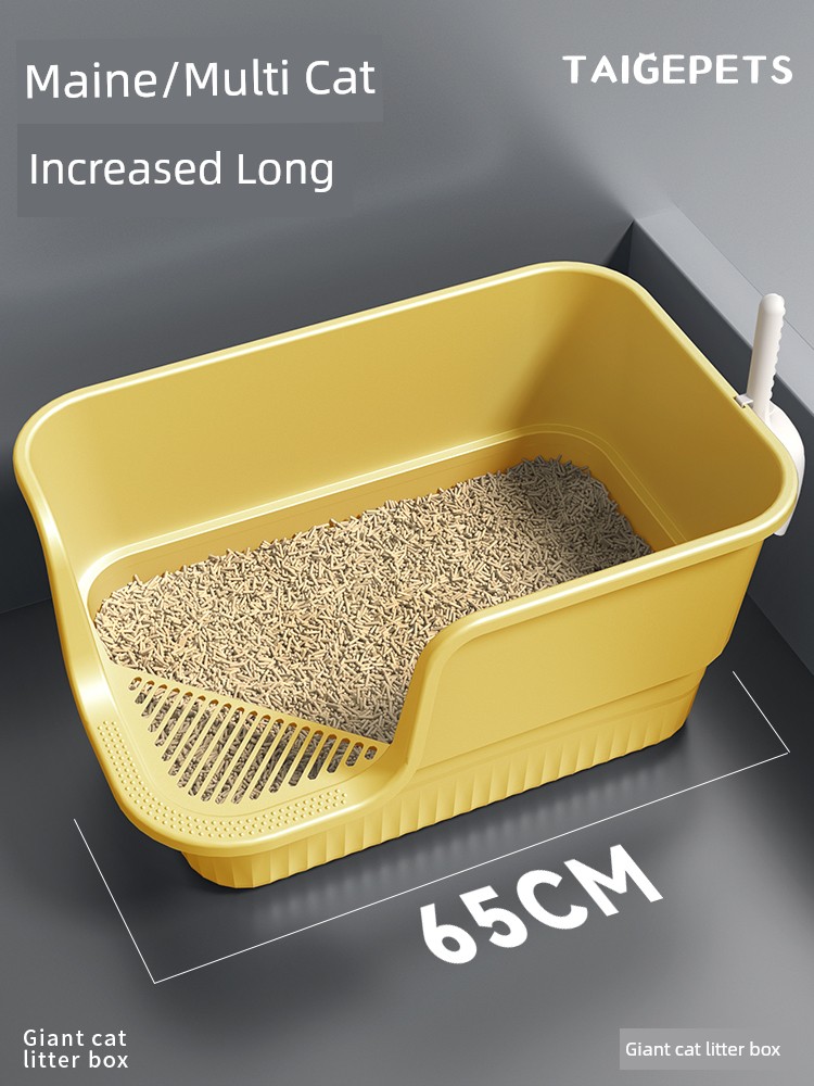 Litter Box Oversized Splash-Proof Semi-Enclosed Cat Toilet Extra Large Open Maine Giant Cat Litter Cat Litter Box