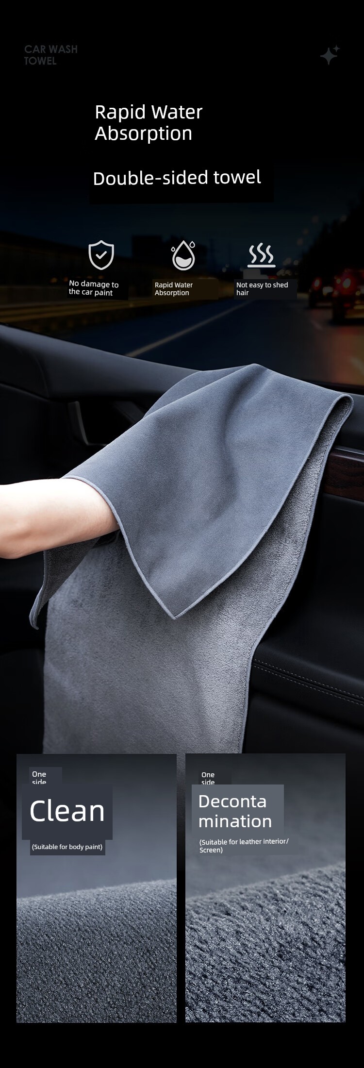 Thick Deerskin Car Wash Towel - Ultra Absorbent