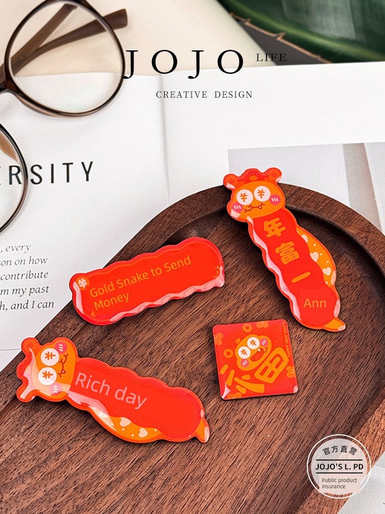 Jojo's L. Pd. Mr. Grocery. 2025 Snake Year Creative Magnetic Refridgerator Magnets Acrylic | Banzhang