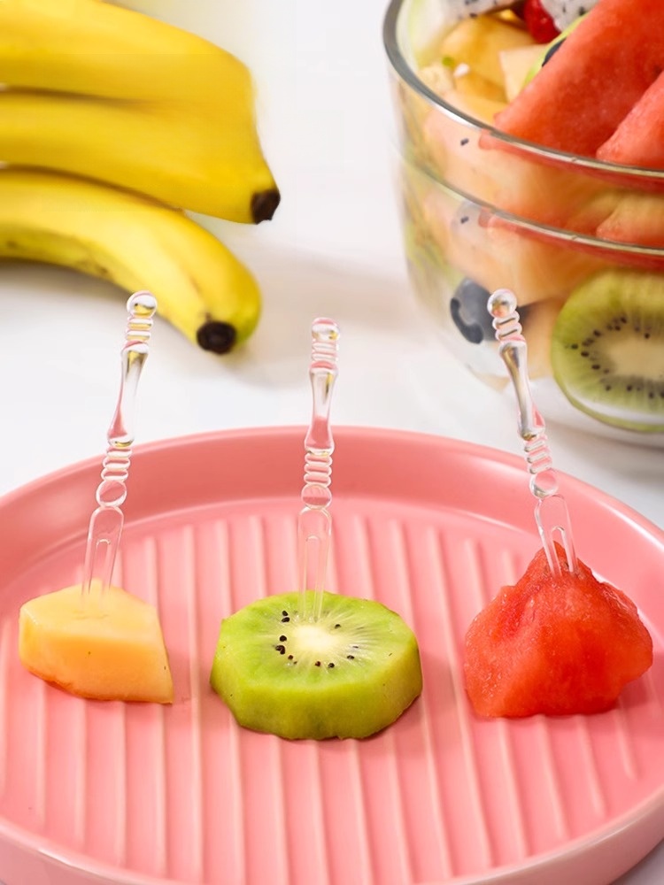 Disposable Fruit Fork For Home Kids Safety Does Not Hurt Mouth Fruit Toothpick Classy Plastic Food Grade Safety Fruit Toothpick
