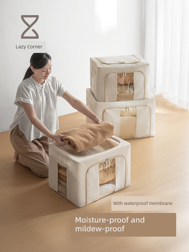 Lanjiaoluo Fabric Quilt Buggy Bag Storage Box Wardrobe