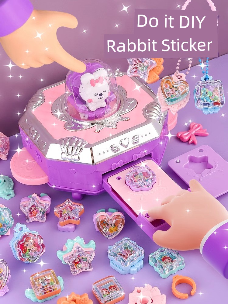 Handmade DIY Goka Sticker Machine Kids Toy Girl 3-6 Years Old New Year Magic Box 8 Girls' Birthday Gifts