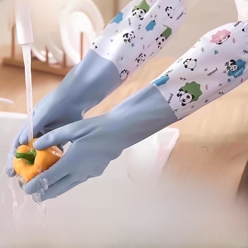 Genuine Goods Winter Fleece-lined Rubber Cleaning Dishwashing Gloves