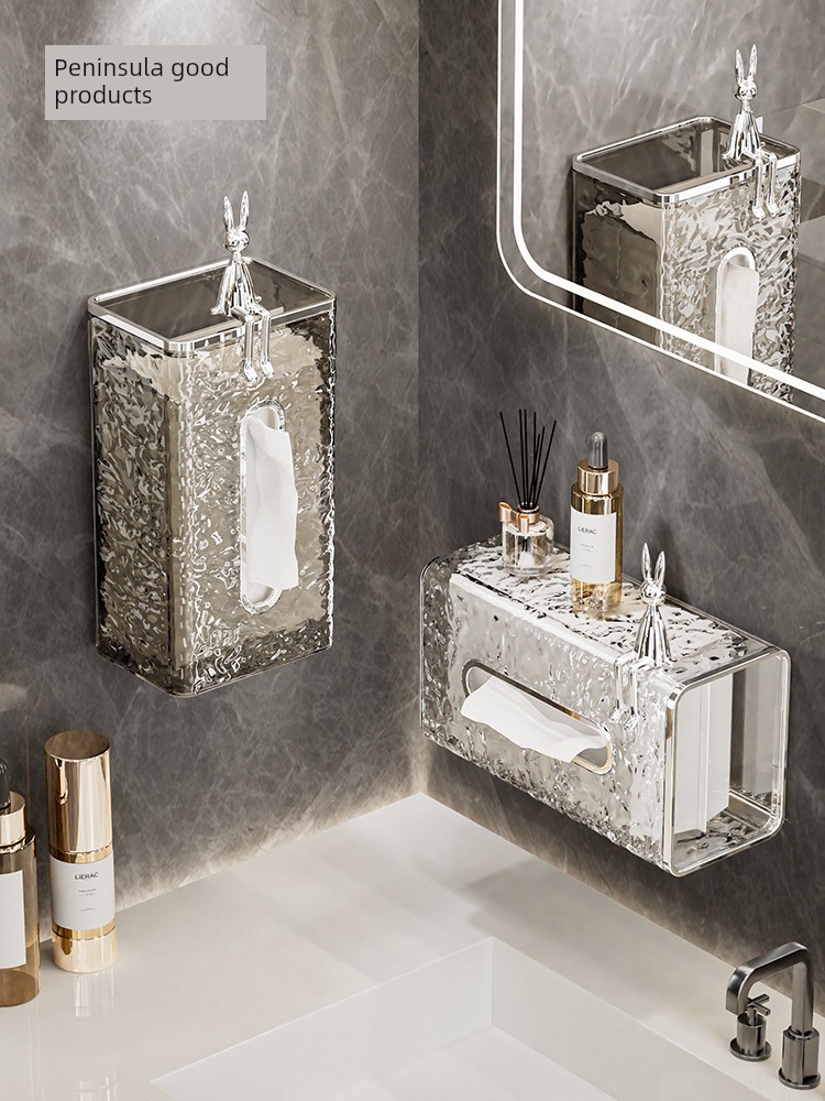 Kitchen Bathroom Upside down Transparent Face Cloth Storage Box