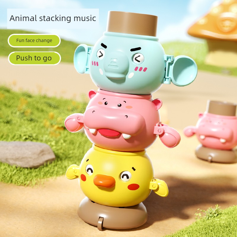 Kids Press Animal Jenga Face Changing Toy Baby and Infant Warrior Inertia Car 1 1 1 2 Years Old 0 Puzzle 3