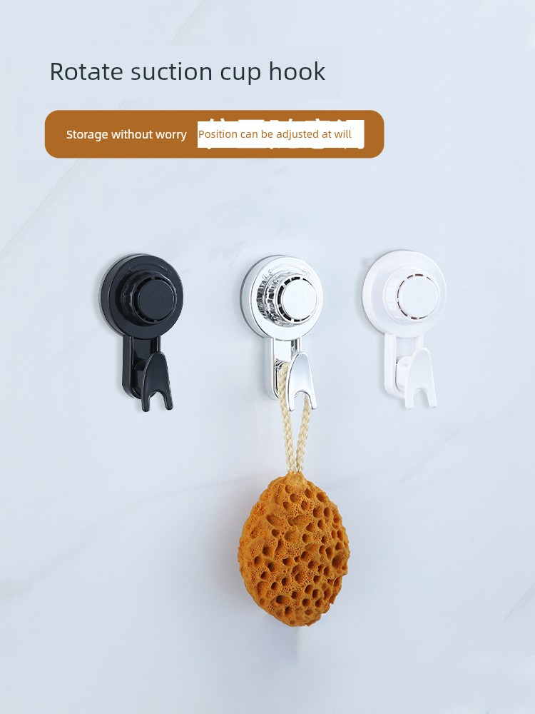 Vacuum Sucker Hook Non-Marking Strong Sticky Hook Bathroom Kitchen Door Rear Toilet Stickers Wall-Mounted Punching-Free Towel Hook