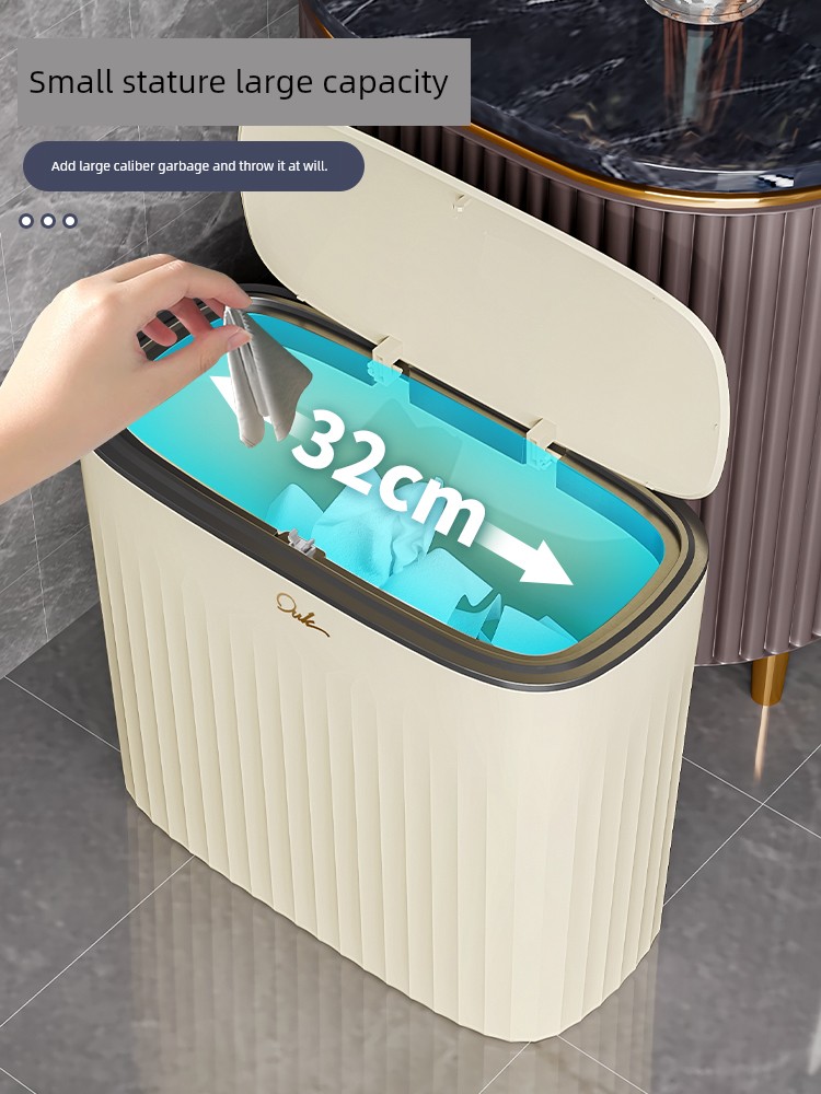Trash Can New Homehold Gap Bathroom Kitchen Living Room Office Accessible Luxury Large Capacity with Lid Wall Hanging Wastebasket