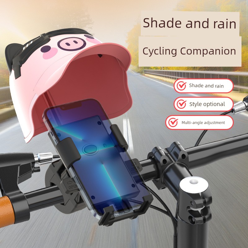 Electric Bicycle Cycling Navigation Phone Holder Anti-Shake Take-out Rider Motorcycle Waterproof Sunshade Mobile Phone Fixed