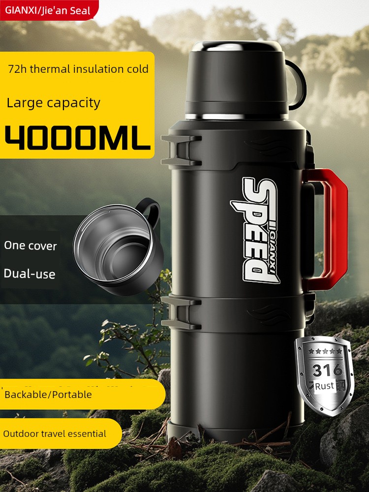 Jieanxi Thermal Kettle Large Capacity Portable Outdoor Stainless Steel Thermal Cup Men's Car Kettle Large Water Glass