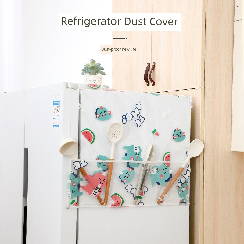 Refrigerator Washing Machine Cover Cloth Ins Wind Storage Dustproof Single and Double Doors Refriderator Cover Dustproof Cover Towel Hanging Bag