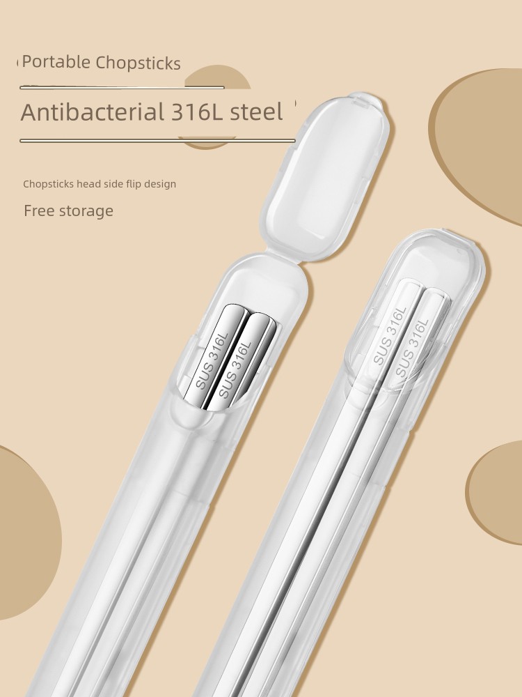 316 Stainless Steel Children's Chopsticks For Home Antibacterial Non Slip Children's Family Good-looking Chopsticks One Person Chopsticks
