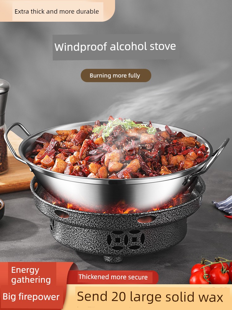 Solid Alcohol Stove Hotel Stainless Steel Base Hot Pot