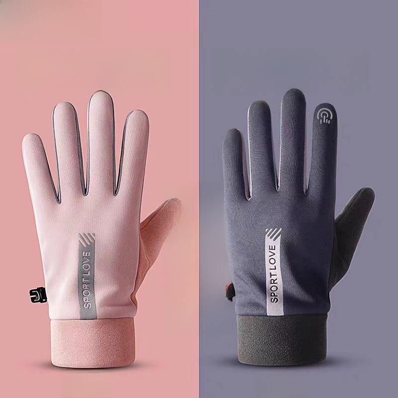 Autumn and Winter Fleece-lined Heattech Wind and Cold Proof Cycling Gloves