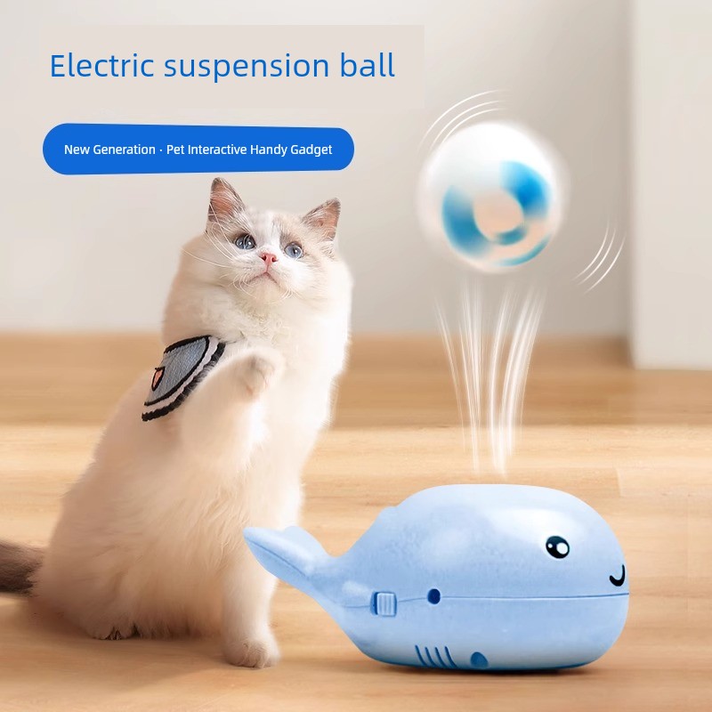 Whale Floating Ball Cat Toy Electric Funny Cat Kitten Self-Hi Relieving Stuffy Handy Gadget Cat Supplies Complete Collection of Energy Consumption