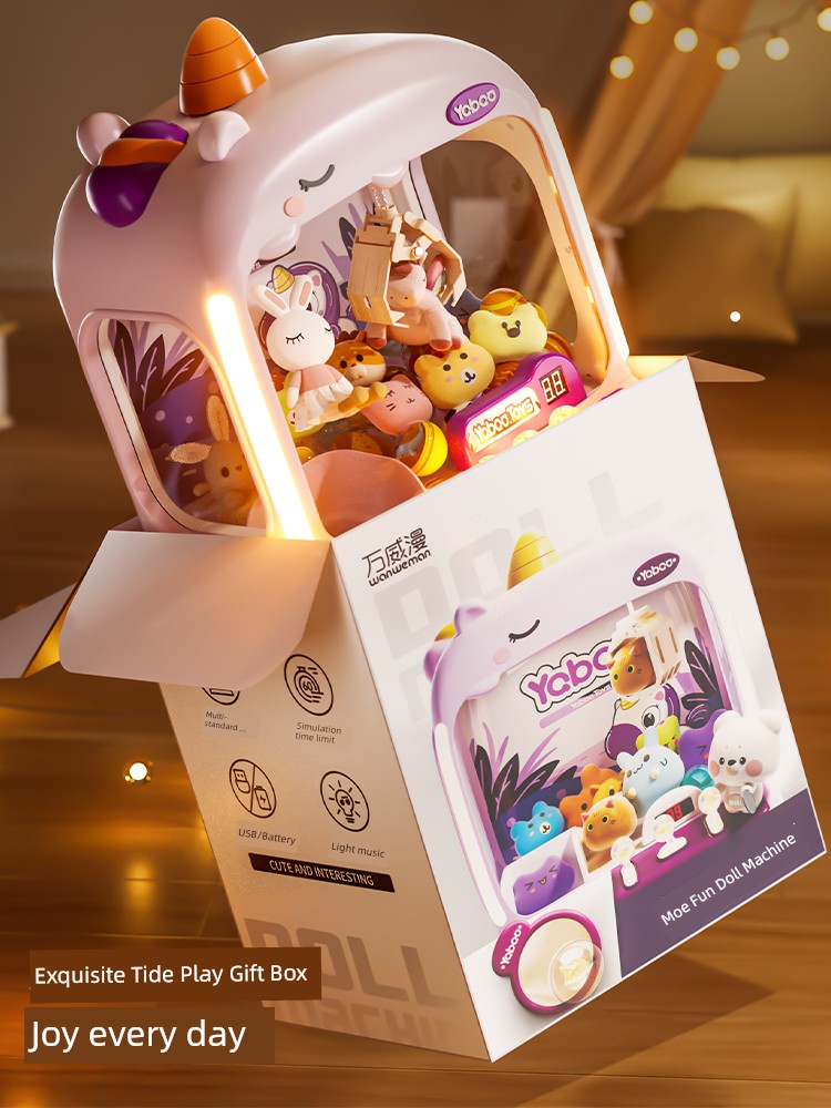 2025 New Arrival Prize Claw Child Clip Doll Gashapon Machine Small For Home Boys and Girls Birthday Gift Toy