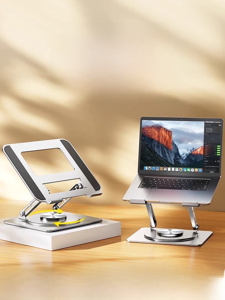 Laptop Bracket Bracket Aluminum Alloy 360 Degrees Rotatable Desktop Radiator Elevated Rack Hanging Vertical Adjustable Support Frame Gaming Notebook Portable Base Satchel Office