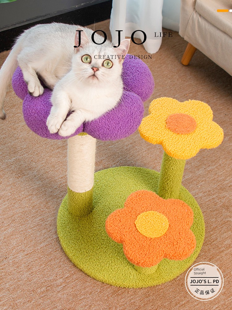 Jojo's L. Pd. Mr. Grocery. Cat Climbing Frame Small Non-Covering Solid Wood Scratching Pole Scratch-Resistant | Roaring