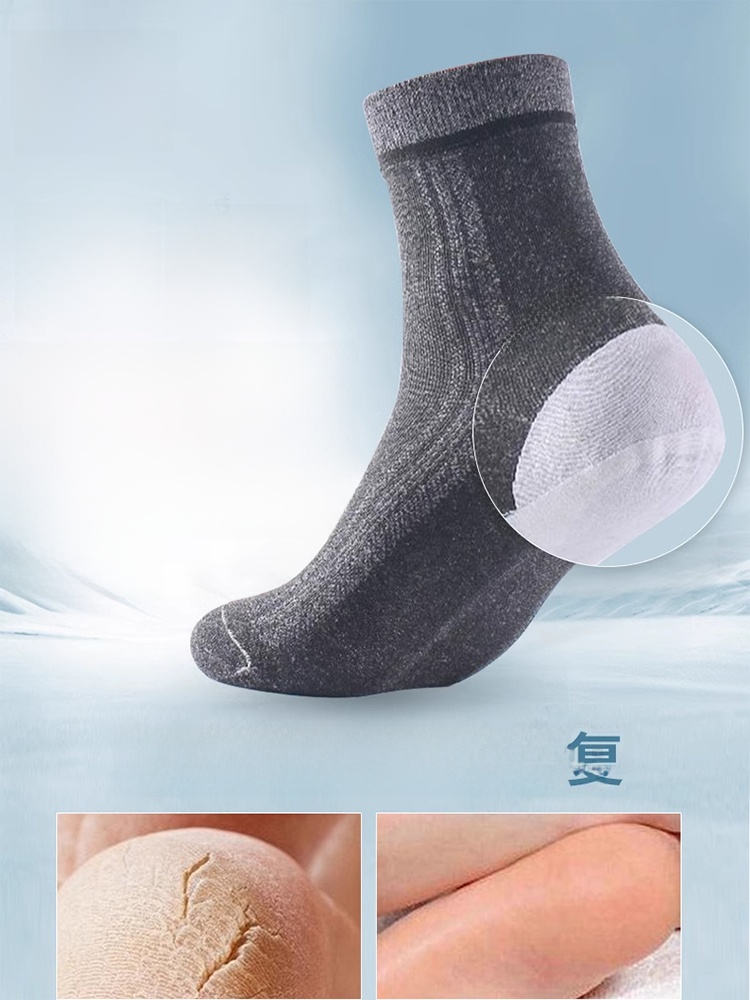 Anti-Cracking Socks Men's Knee Socks Cotton Cover Heel Thick Cotton Spring & Fall Women's Pure Cotton Anti-Crack Heel Heel Cracked Long Tube