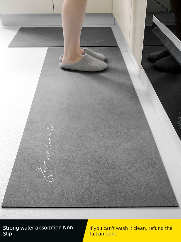 Ykmore Kitchen Floor Mat Non-Slip and Oilproof Special Erasable Disposable Carpet Waterproof Floor Mats Diatom Ooze Absorbent Pads