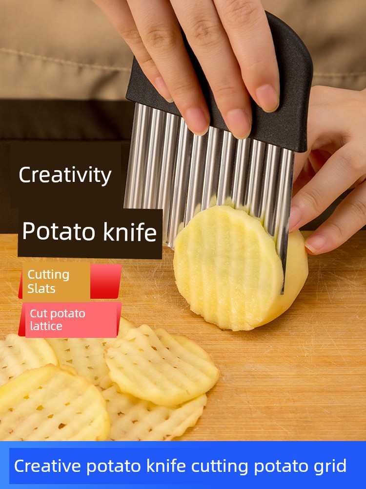 Cut Potato Chips Kitchen Tool Wave Edge Knife Slices Potato Potato Plaid Ripple Knife Potato Knife Wolf Tooth Potato Knife