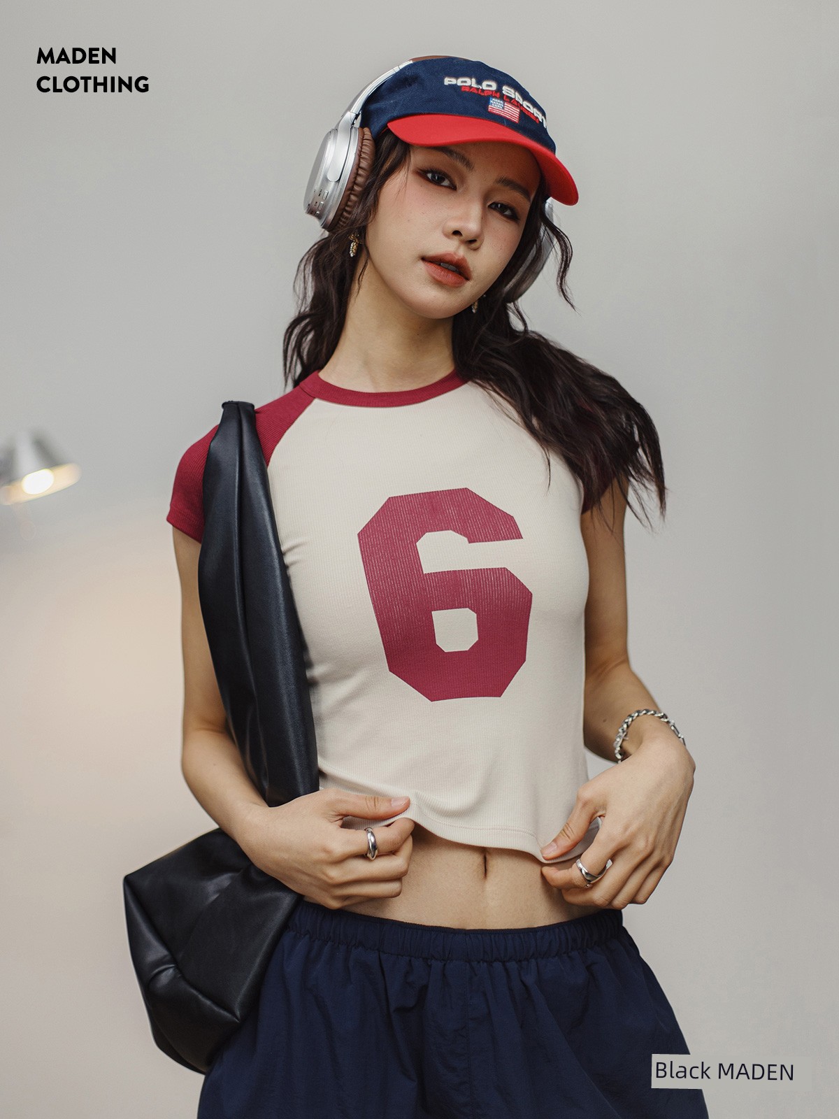 Madden Shoulder Stylish Niche Style T-shirt Sexy Slim Looking Midriff-Baring Short Sleeve Silm Tops Ins Trendy Retro Sexy Women