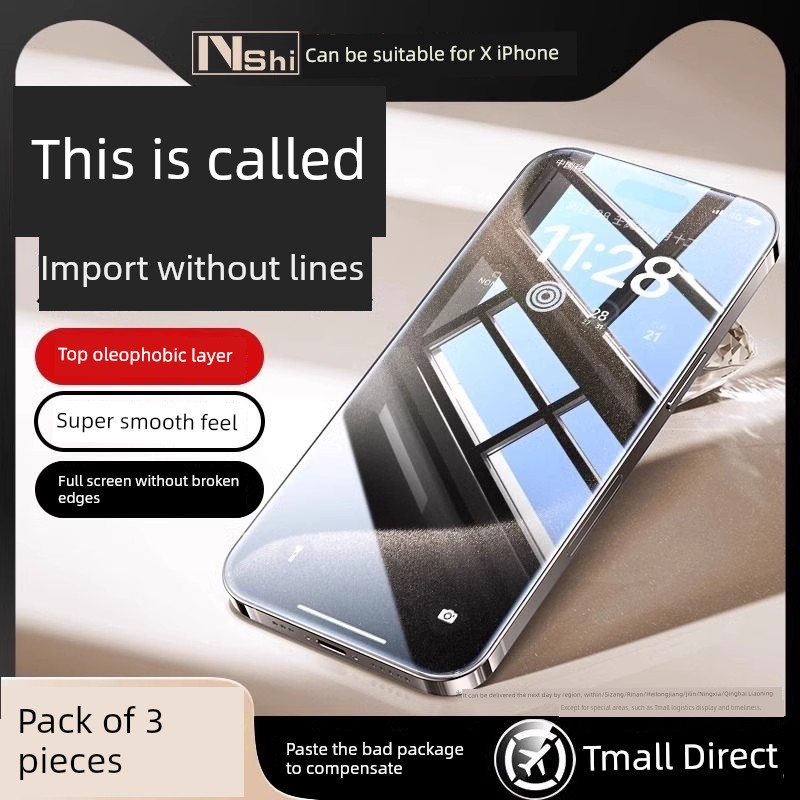 Suitable for Iphone16promax Tempered Film Apple 15pro Mobile Phone Film Iphone16 HD 14 Film 13/11 New Arrival Eye Protection 12 Peep-Proof XR Dustproof plus Non-Grain Protection X