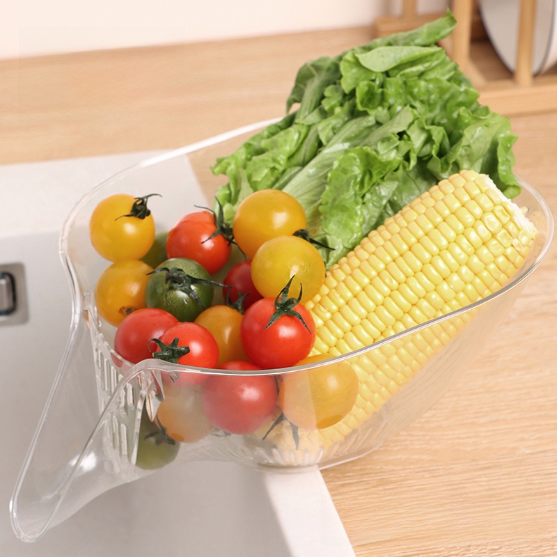 Multi-Functional Drain Basket For Home Rice Rinsing Basin Washing Basin Water Filter Basin Kitchen Washing Fruits and Vegetables Storage Basket