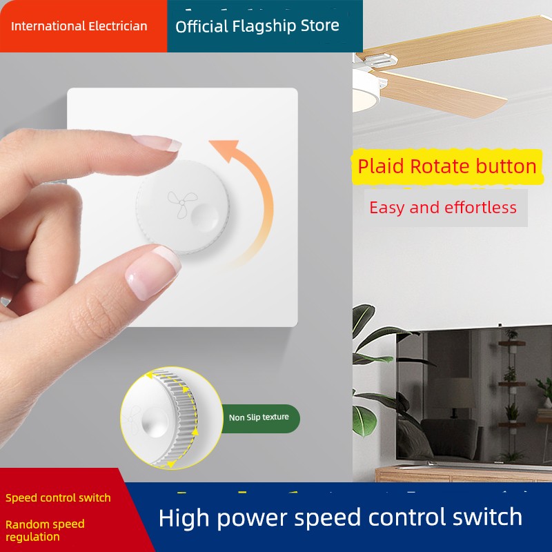 Concealed Speed Controller of Ceiling Fan Fast and Slow Speed Change Switch Universal Five-Speed Controller Ceiling Fan Electric Fan Speed Control Open-Mounted