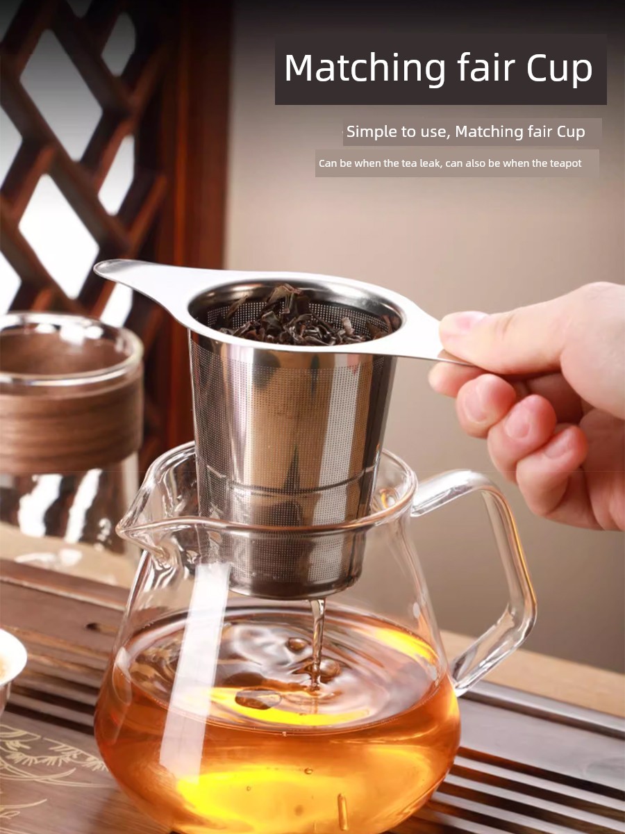 Stainless Steel Binaural Tea Strainer For Home Creative Tea Filter Tea Strainer Minimalist Easy Cleaning Cone Tea Separator