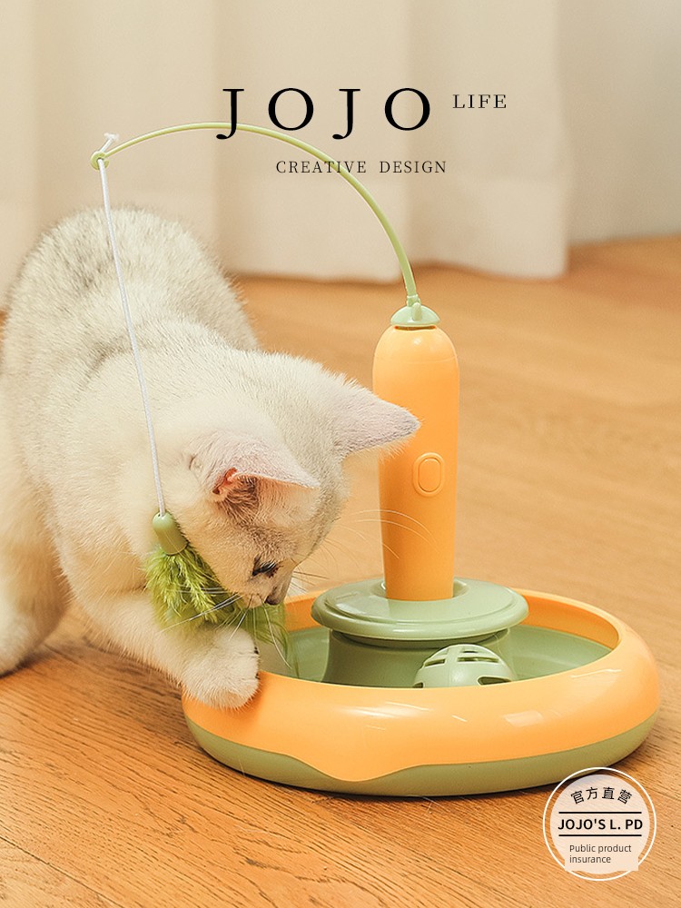 Jojo's L. Pd. Profound. Pet Toy Electric Rotate Cat Teaser Flying Feather | Deep