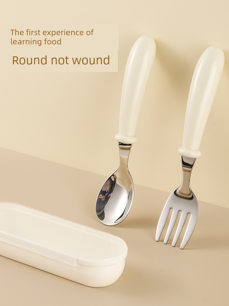 304L Stainless Steel Ingot Spoon Kids Special Eating Training Spoon Soup Spoon for Babies and Babies to Eat Independently