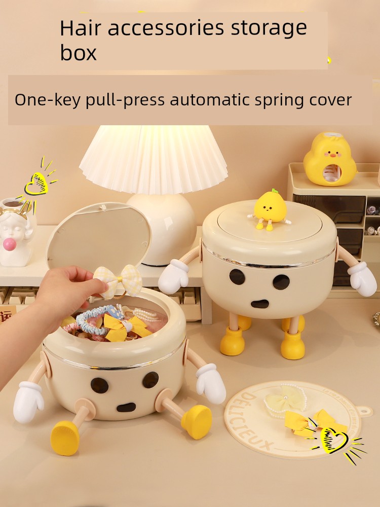 Cute Cartoon with Lid Organize the Shelves Storage Box