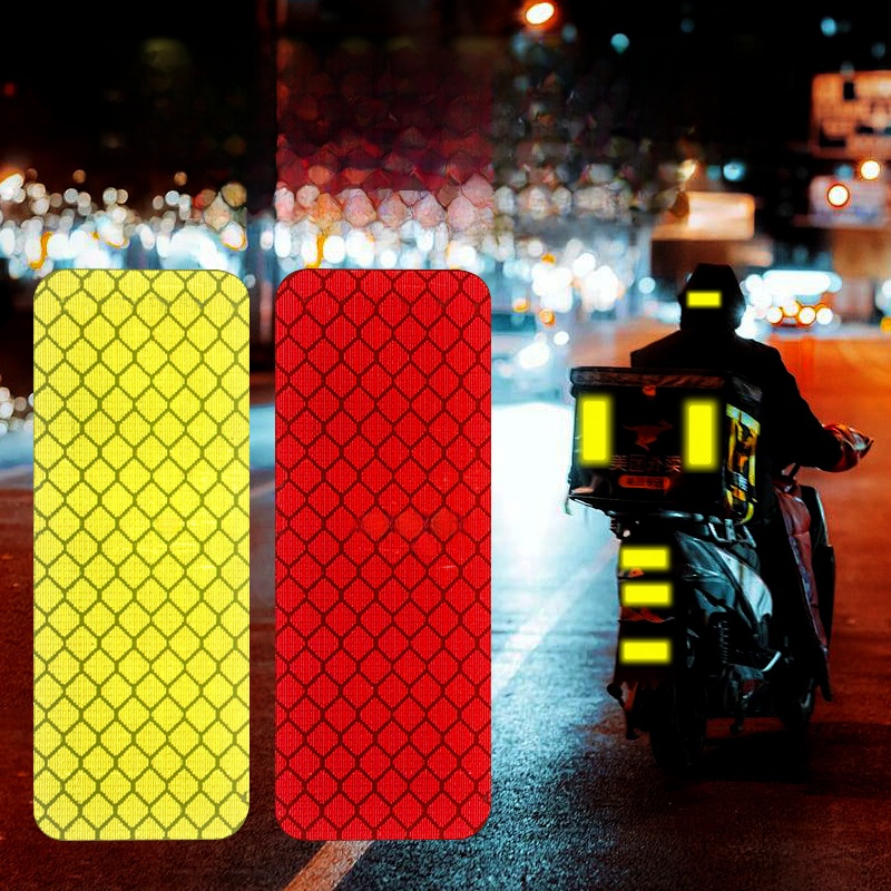 Night Red Flag Blocking Bicycle Three Wheels Warning Label