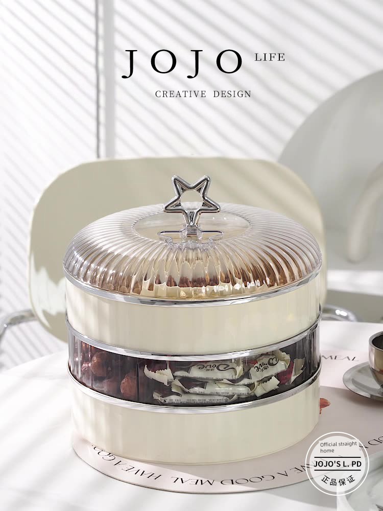 Jojo's L. Pd. Mr. Grocery. Fruit Box Multi-Layer Fruit Plate Compartment with Lid Cream Style Dried Fruit Box | Wenbin