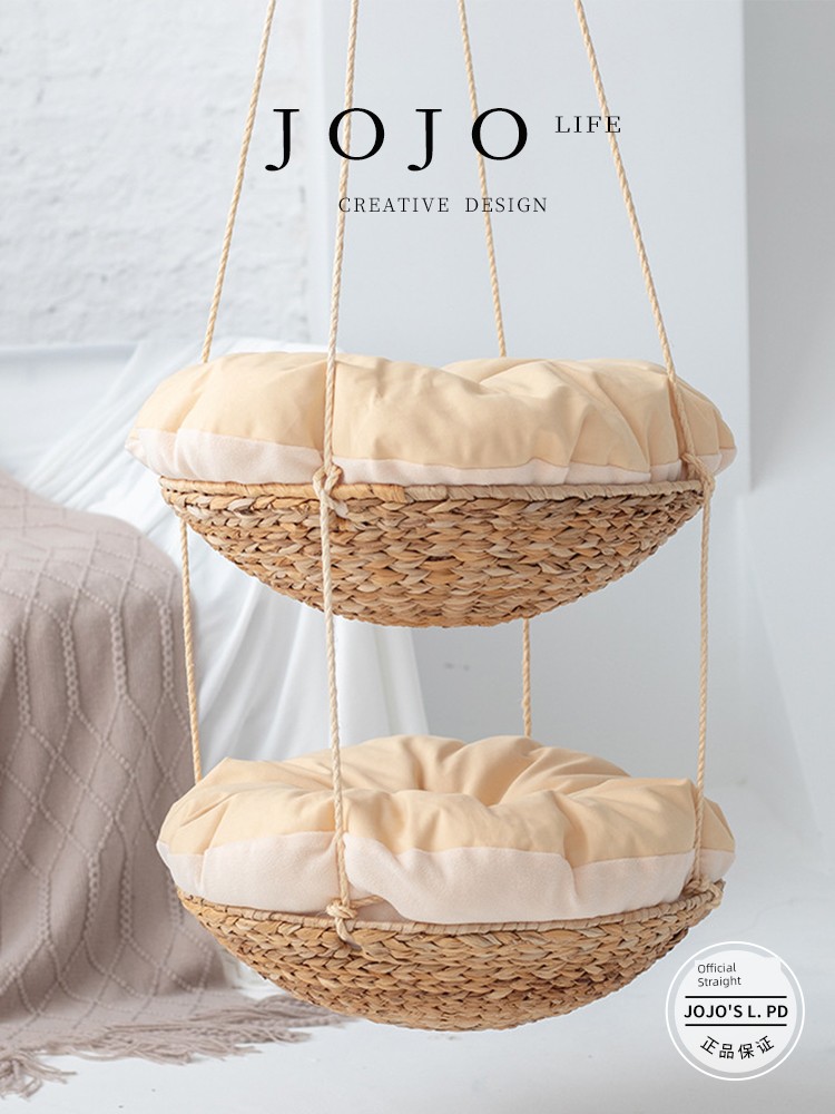 Jojo's L. Pd. Qingfeng. Sucker Rattan Cat Hammock All Year Round Straw Pet Nest | Qingfeng