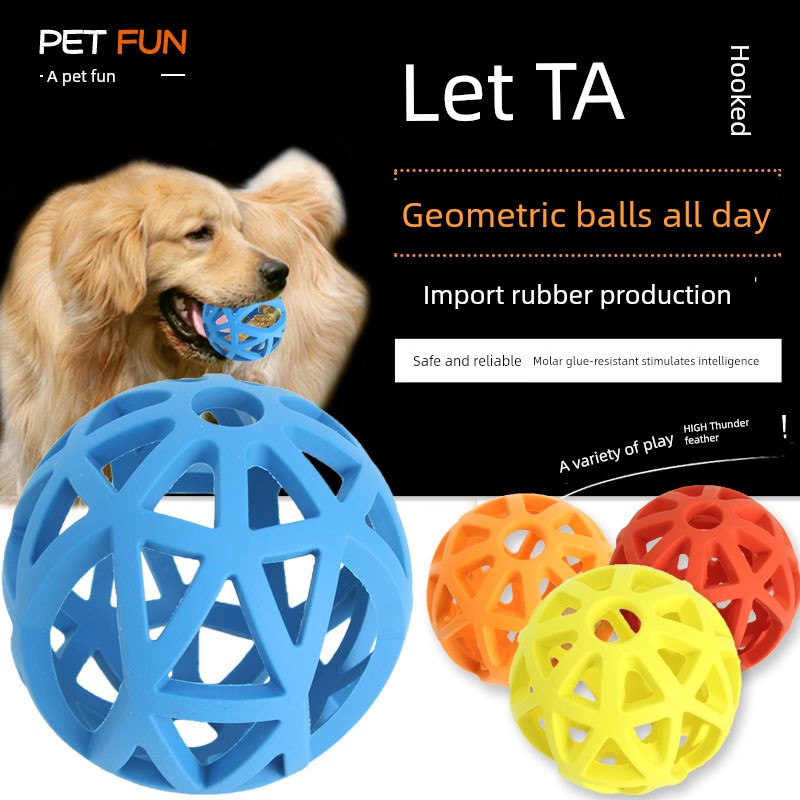 Pet Toy Dog Toy Educational Toy Molar Toy Food Dropping Ball Tooth Cleaning Rubber Golden Retriever Teddy Toy