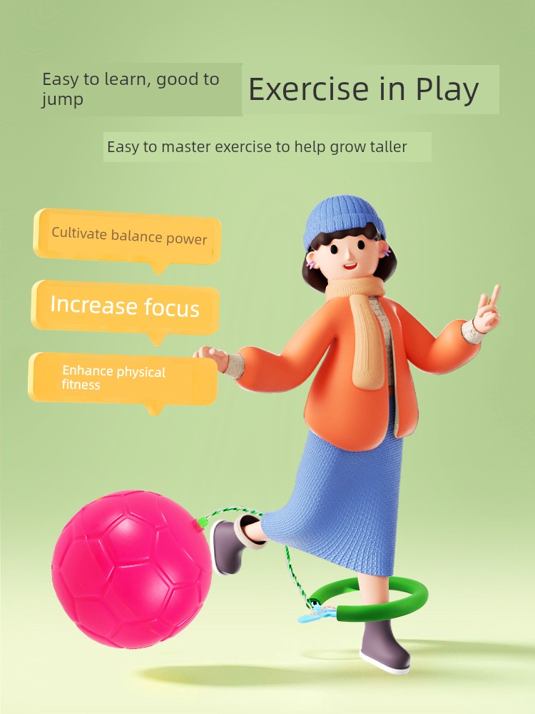 Kids Jumping Ball Bouncing Ball Sports Luminous Swing Ball Balance Sensory Training Primary School Adult Outdoor Toys