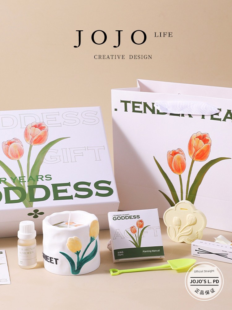 Jojo's L. Pd. down. Aromatherapy Candle Soy Wax Girl Hand Gift For Home Bedroom | Drop
