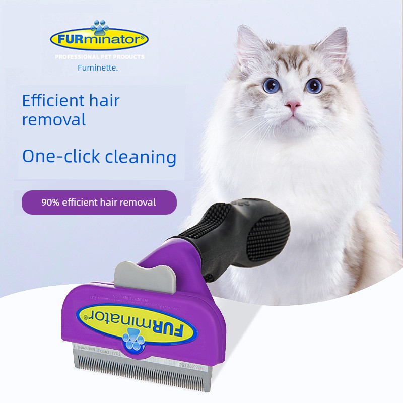Fuminette Furminator Cat Comb Pet Comb Brush Float Hair Cleaning Supplies Hair Brush Bottom Velvet Handy Gadget