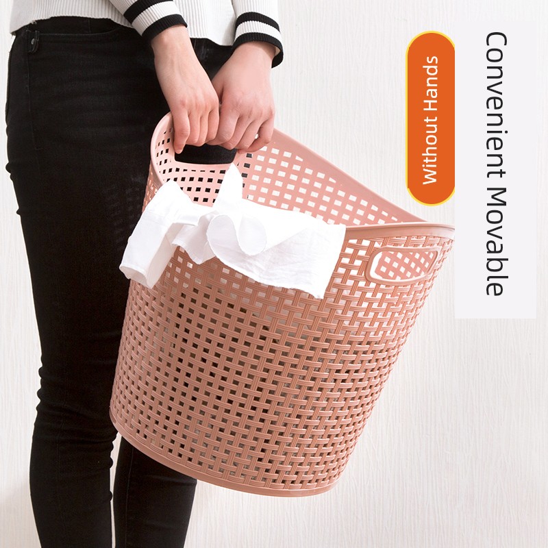Jujiajia Large Plastic Laundry Basket Bathroom Laundry Basket Living Room Toys Clothing Storage Basket Dirty Clothes Storage Basket