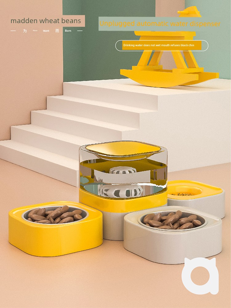 Cat Drink Fountain Dog Drinking Water Apparatus Flowing Water Unplugged Water Feeder Cat Water Dispenser Pet Feeder