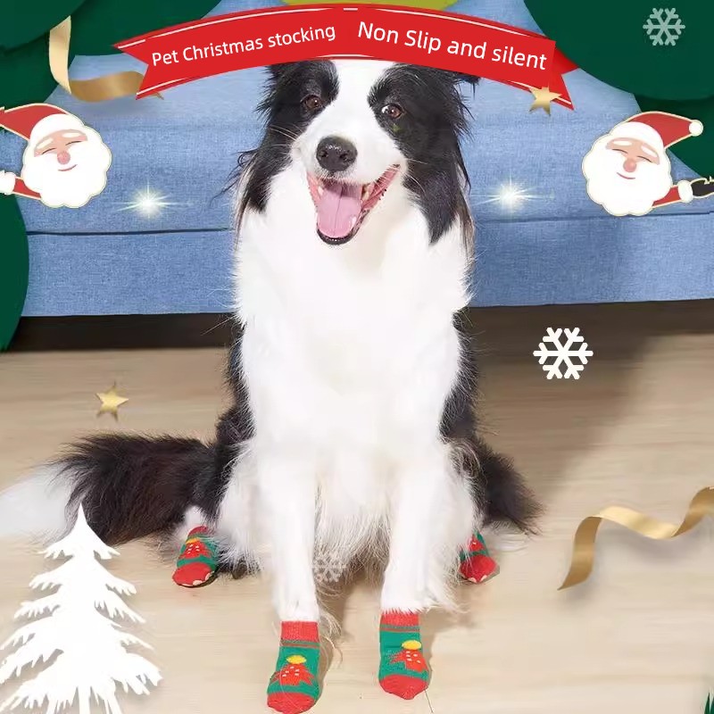 Dog Socks Booties Pet Paw Protective Cover Leg Gaurd Set No Drop out Winter Small Size Dogs Anti-Dirty Non-Slip Socks