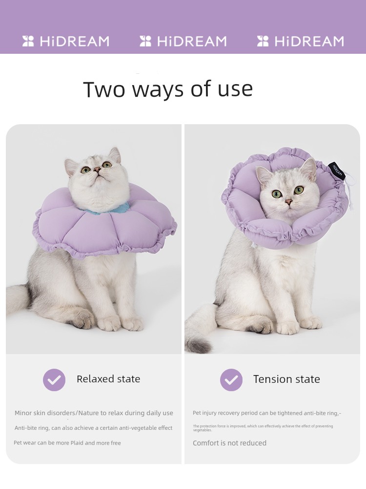 Hidream Elizabeth Ring Cat Soft Headgear Kittens Anti-Licking Anti-Bite Waterproof Dog Shame Ring Cat Sterilization