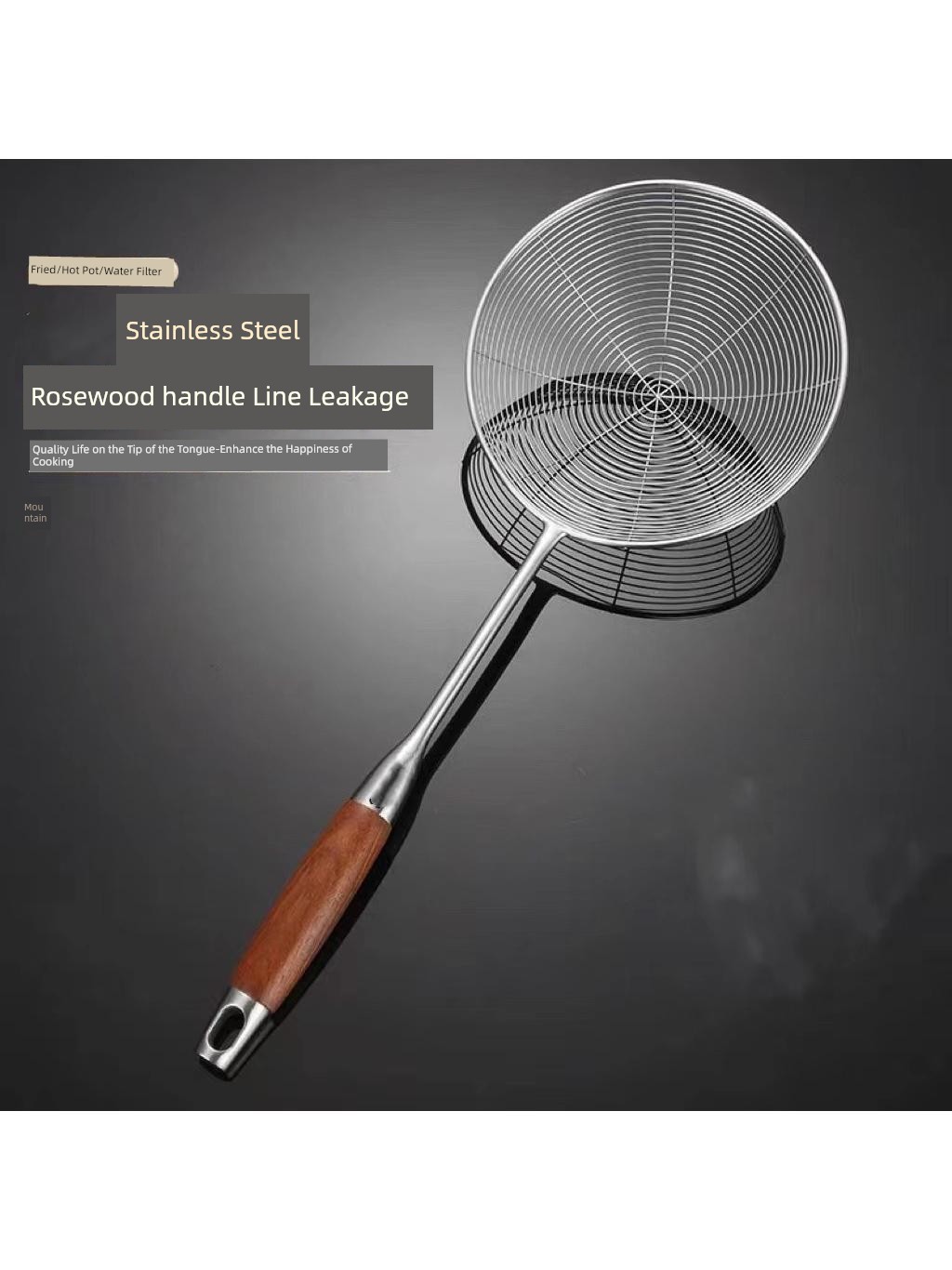 Jujiajia Stainless Steel Line Drain Kitchen For Home Scoop up Dumplings Colander Deep Frying Hot Pot Colander Spicy Hot Pot Strainer Spoon Thickened
